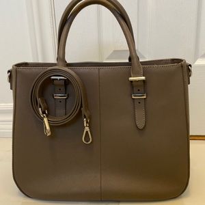 Danier Leather Taupe Handbag with cross body strap